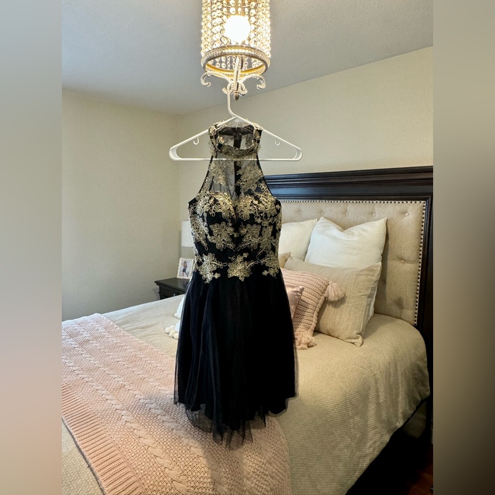 Black & Gold Dress - graduation, prom, cocktail